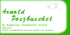 arnold poszbuschel business card